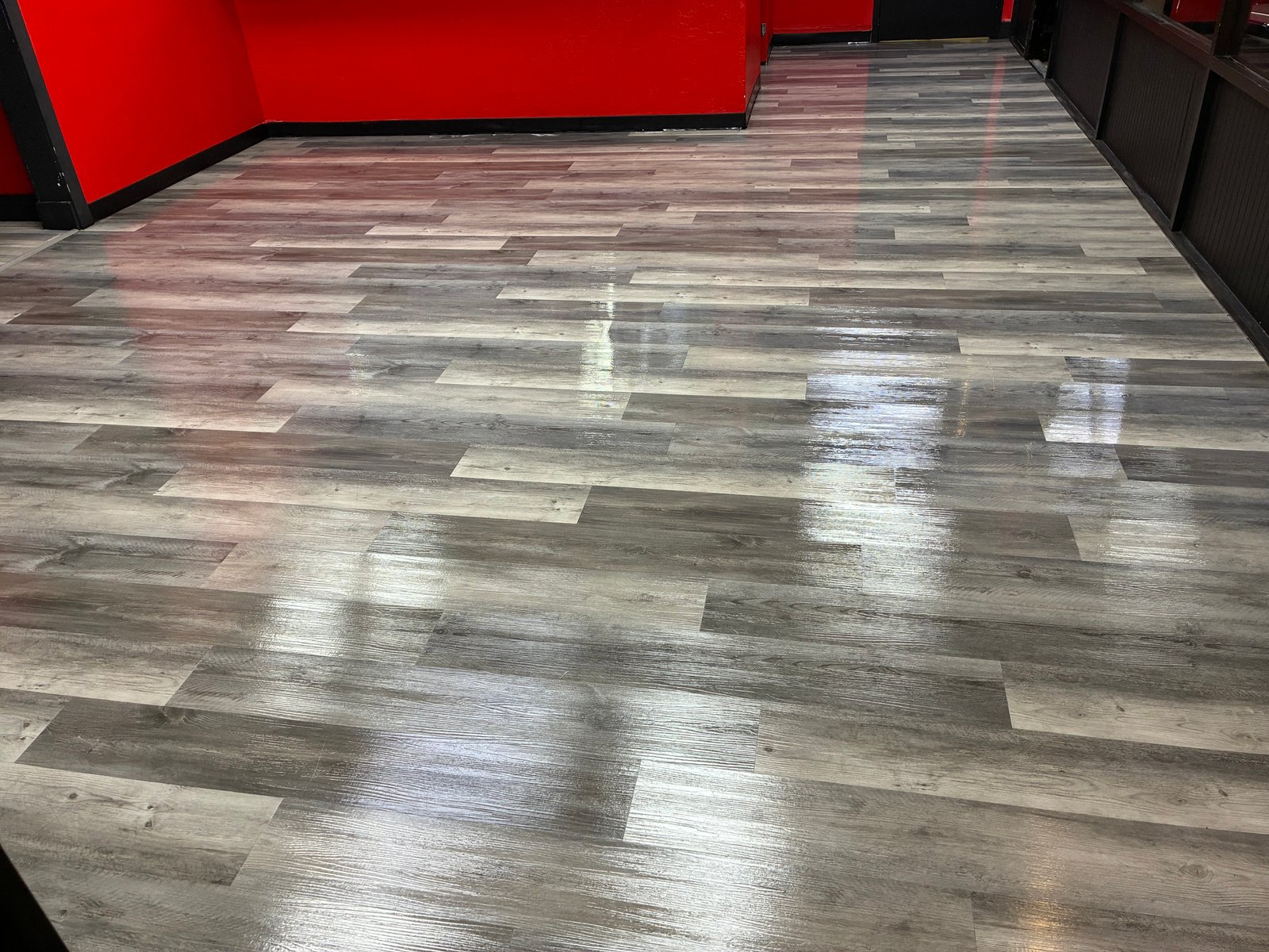 Commercial floor after polishing